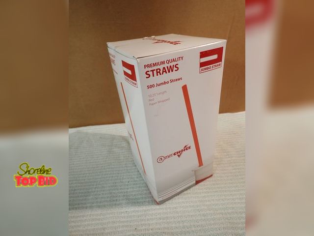 Lot 59-21398 - New Box 500 Individually Wrapped Jumbo Straws