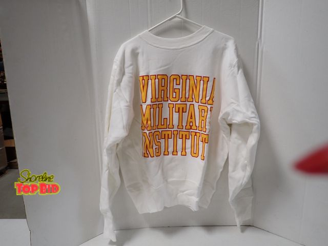 Lot 59-45102 - New Old Stock White Crewneck Sweatshirt with Virginia Military Institute Name Size Medium