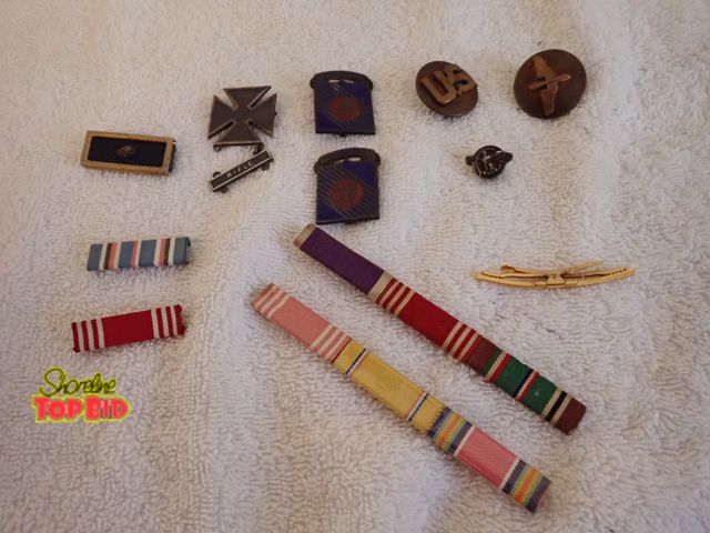 Lot 59-43541 - WWII Military Brass Pins &amp; More