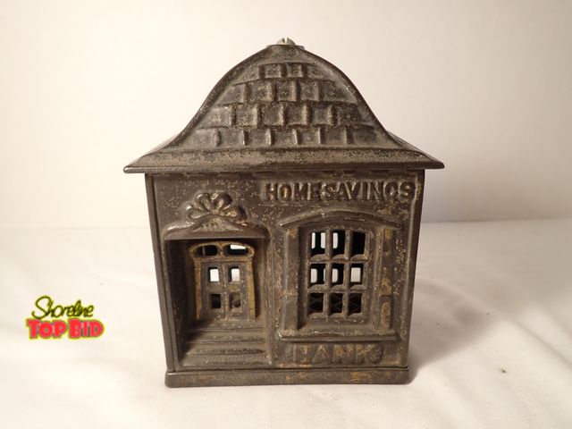 Lot 59-20058 - Antique Cast Iron "Home Savings" Still Bank by J &amp; E Stevens 1891. Est. Value $100 to $300, abou...