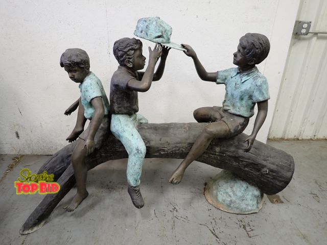 Lot 59-10117 - Signed, by Paul Anderson, Life-Size Bronze Statue "Fun Time" - 49" x 70" x 24". Estimated value $5,0...
