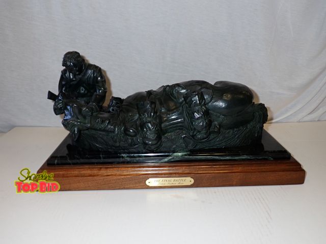 Lot 59-10012 - Collectible Bronze Sculpture Titled "The Final Battle" by Artist James Nathan Muir 7.5" x 18" x 12",...