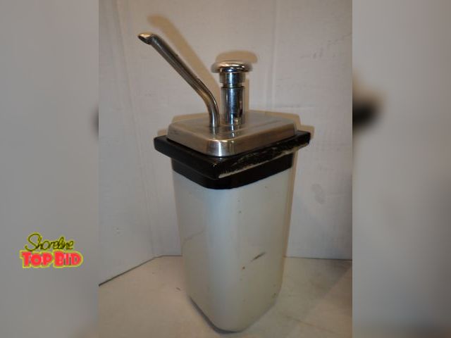 Lot 59-14538 - 1950s Mid-Century Soda Fountain Porcelain Syrup Dispenser