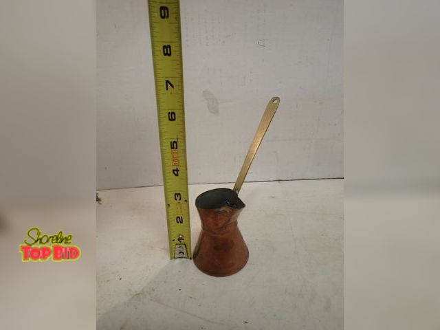 Lot 59-14589 - 1920s 3" Turkish Coffee Pot Copper with Brass Handle