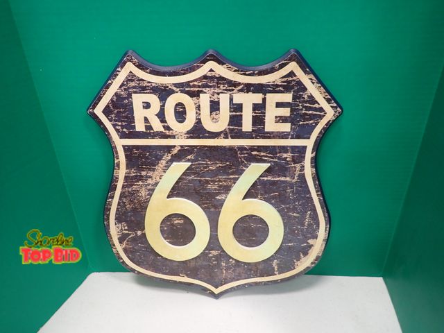 Lot 59-58149 - America's "Mother Road" Sign Route 66, measures 18" long x 16" wide - Great Addition to Your Decor a...