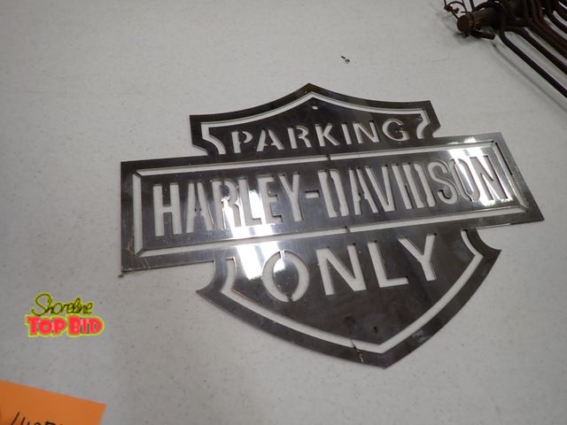 Lot 59-41077 - Stainless Steel Harley Davidson Parking Only Sign 13 1/2" x 18" Laser Cut