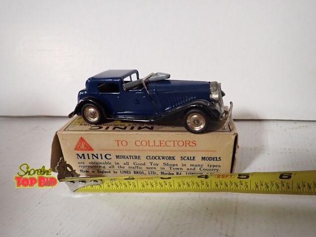Lot 59-43728 - Vintage Tri-Ang Minic Vauxhall Town Coupe, Made in England, Wind-Up Steel Car with Original Box, 5" ...