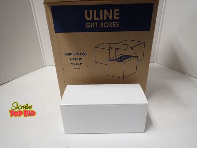 Lot 59-21550 - U-Line Gift Boxes White Gloss 9" x 4" x 4" S-11610, Box Full - See Pics