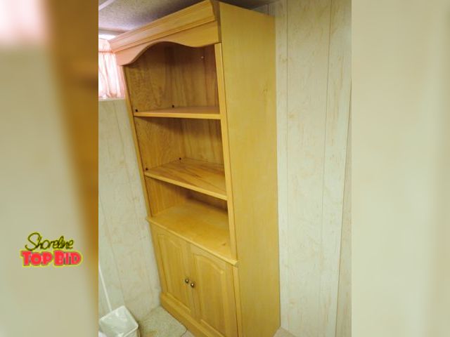 Lot 59-43448 - 3-Tier Cabinet with Double Door Storage Bottom, Great Condition, 77" x 33" x 17"
