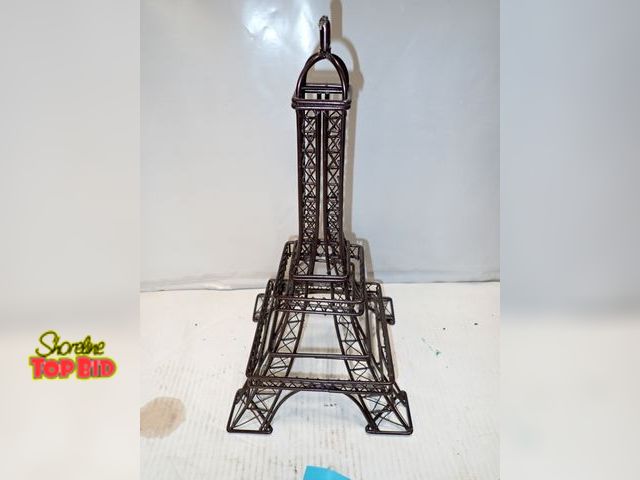Lot 59-10380 - Decorative Eiffel Tower Replica, Metal Wire 15 1/2" tall, base 8" x 8"