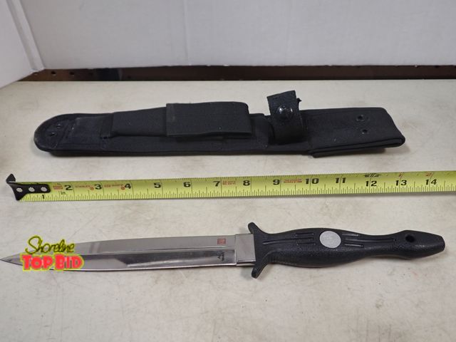 Lot 59-41430 - Vintage Early 1980s Almar Shadow Seki Japan Boot Dagger Knife, Nylon Sheath, Mint, New Old Stock