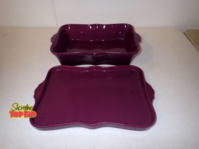 Lot 59-21015 - Temp-Tations by Tara Ceramic Bakeware Set, Eggplant Purple Colorway
