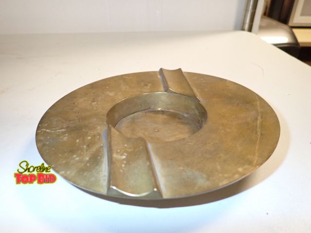 Lot 59-14343 - Mid-Century Solid Brass Ashtray 7" dia