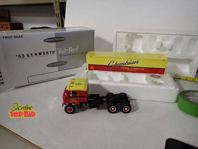 Lot 59-43320 - First Gear 1953 Kenworth Bullnose COE Tractor with 35' Trailer, Die-Cast, Mint Condition