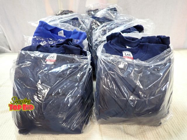 Lot 59-45076 - New Old Stock Sweatshirts Navy, Blue, Black Size Large, 8 Packs - Total of 23