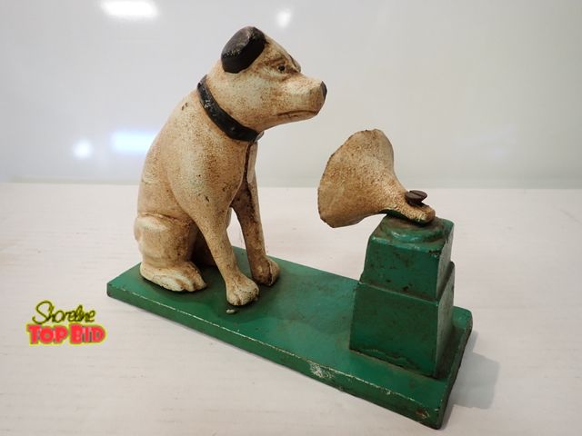 Lot 59-13027 - Vintage Cast Iron Coin Bank "Nipper" The Mascot Dog for RCA Victor Victrola