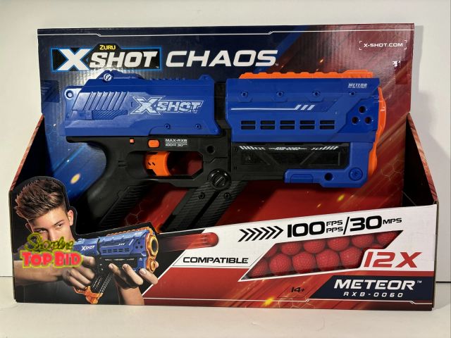 Lot 59-74255 - ZURU XShot Chaos Meteor Ball Blaster Sidearm NEW