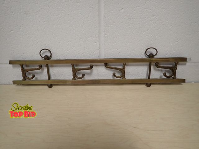 Lot 59-13068 - Solid Brass 4-Hook Wall Hanging Rack - Hooks Included for Hanging. I have had this since 1988 when a...