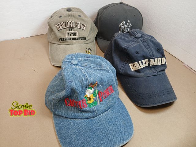Lot 59-71006 - 4 4 baseball caps Harley Davidson, new Orleans, NY good condition