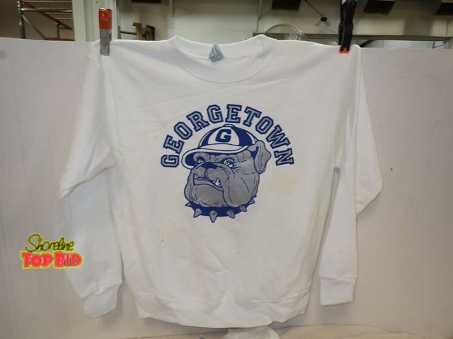 Lot 59-13150 - New Old Stock Vintage 1980s-1990s Crewneck Sweatshirt featuring Blue Georgetown Hoya Bulldog Graphic...