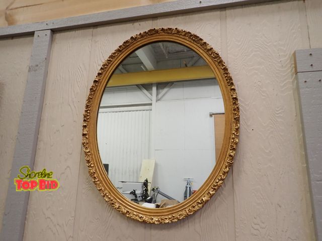 Lot 59-13086 - Vintage Style Oval Wall Mirror, Ornate, Intricately Carved Gold-Gilt Frame with Classic Rococo Scrol...