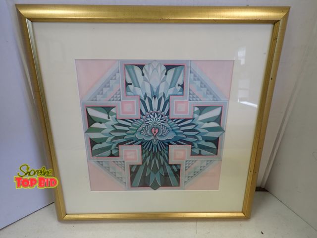 Lot 59-20115 - Framed ARP Green Abstract Art 21 1/2" x 21 1/2"