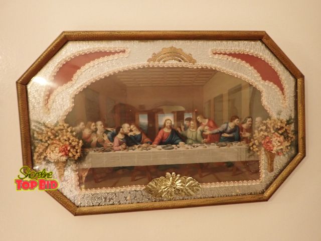 Lot 59-43307 - Vintage Metal Framed Last Supper 11" x 18"