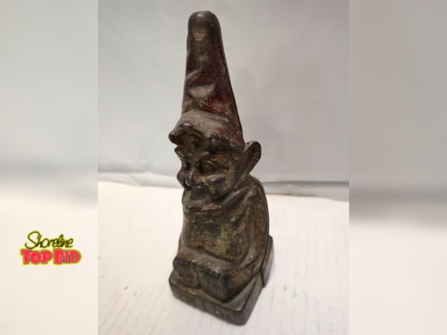 Lot 59-10320 - Antique Cast Iron Still Coin Bank Rumpelstiltskin by A.C. Williams Co. around 1910, 6" tall