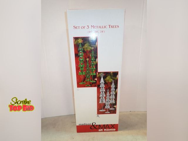 Lot 59-41556 - Set of 3 Metallic Trees - Silver