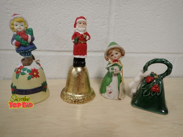 Lot 59-45047 - 4 Vintage Collectible Christmas Hand Bells