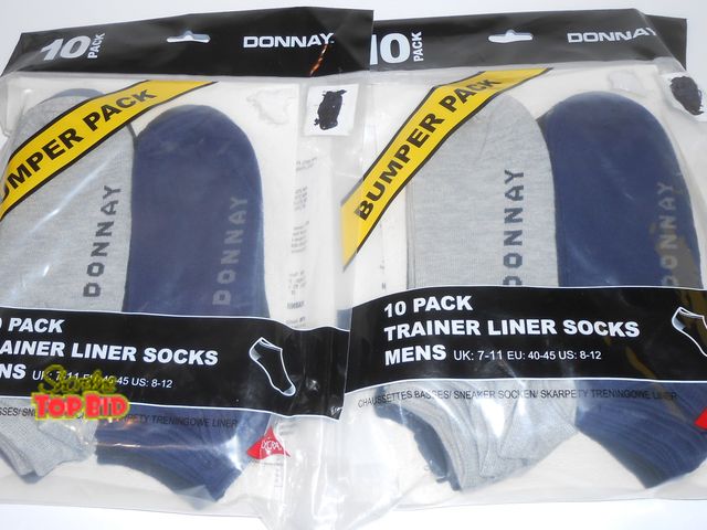 Lot 59-74244 - New 20 Pair New Men's Donnay No Show Trainer Sport Socks Size 8-12 Lightweight