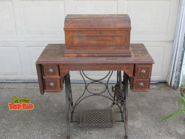 Lot 59-10042 - Very old "THE COMPANION" treadle sewing machine, is an estate item, deceased owner had said that it ...