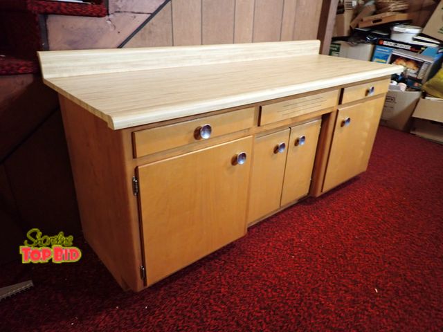 Lot 59-43359 - Mid-Century Cupboards with Modern Laminate Top, 72" long