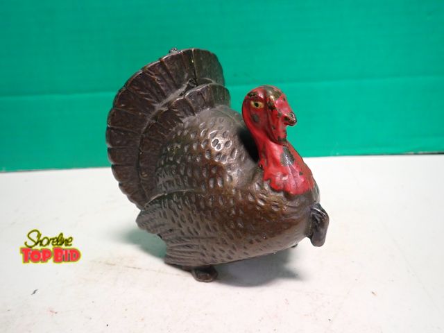 Lot 59-14124 - Ca. 1905-1931 A.C. Williams Cast Iron Turkey Still Bank 4 1/2" x 4" x 3 1/2"