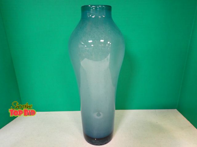 Lot 59-10690 - Vintage Blenko Blue Frosted Handblown Glass 15" tall