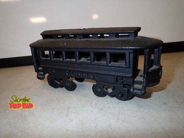 Lot 59-13013 - Vintage No. 14 Cast Iron Trolley Car 7" long