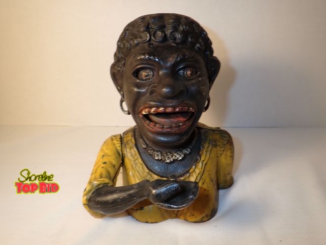 Lot 59-20177 - Antique John Harper "Dinah" Mechanical Bank, Cast Iron, Authentic. Manufactured in England during th...