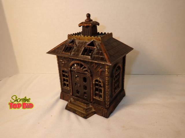 Lot 59-21158 - Antique 1900 Kenton Hardware Co. "State Bank" Cast Iron, Excellent Paint, Est. Value $250+, 6 1/2" x...