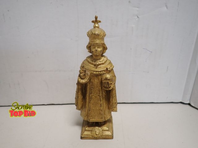 Lot 59-14114 - Antique Detailed Religious Gold-Gilt Paint Over Metal 6 1/2" tall
