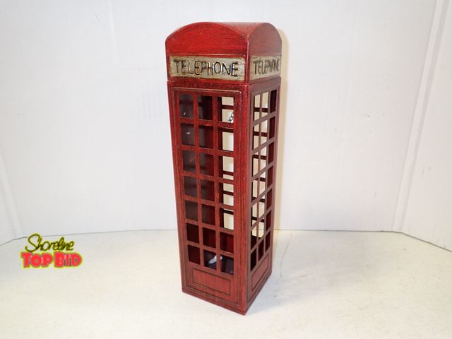 Lot 59-43603 - London Phone Booth Bottle Holder 12 1/2" tall