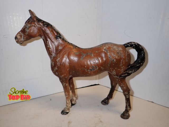 Lot 59-14293 - Antique Hubley Cast Iron Horse Doorstop, Specifically Modeled after a Thoroughbred. 10 1/2" tall x 1...