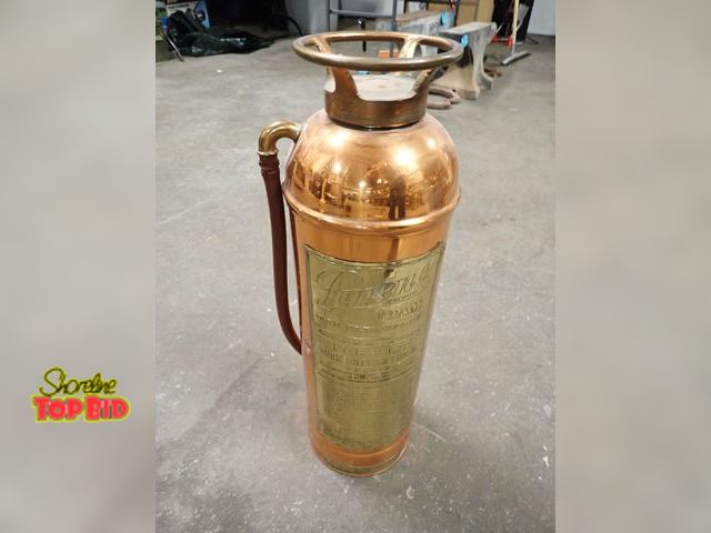 Lot 59-10017 - 1960Brass &amp; Copper Pyrene Fire Extinguisher, Awesome Show Piece