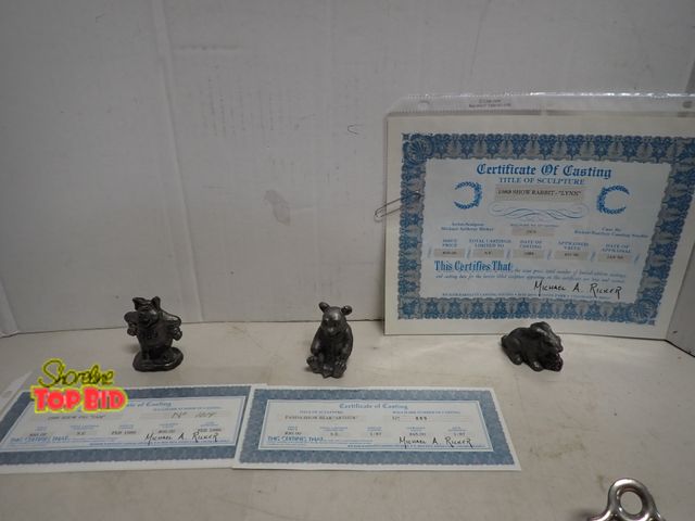 Lot 59-14523 - 3 Fine Pewter Sculptures with Certificates of Casting
