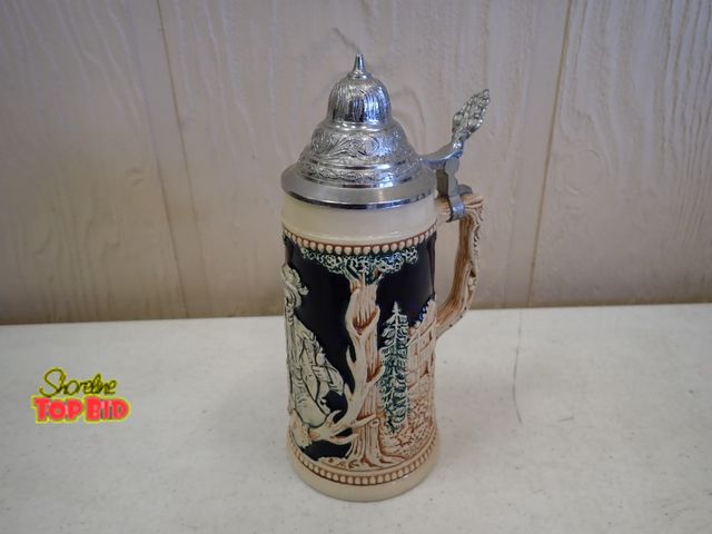 Lot 59-33449 - Vintage Western Germany Beer Stein Lidded Mug, Very Rare Find