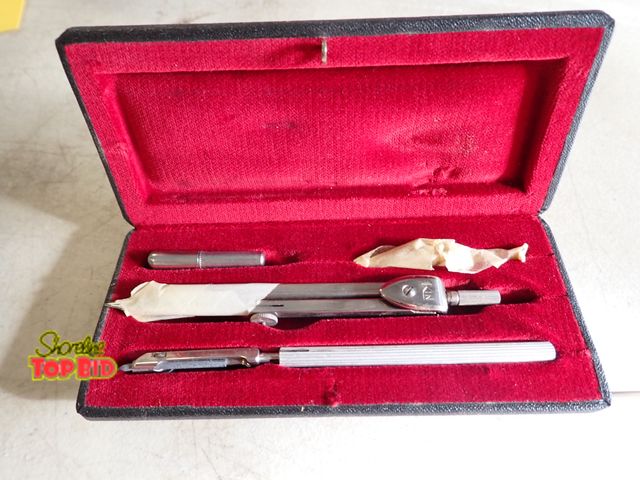 Lot 59-21256 - Vintage Technical Drafting Geometry Set with Original Velvet-Lined Protector Hard Case, 1960s
