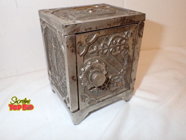 Lot 59-10176 - Antique Kenton Small Cast Iron Safe Shaped Union Bank with Combination