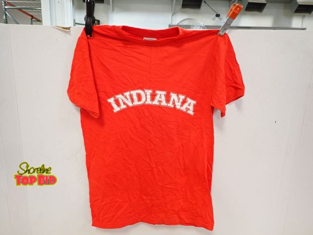 Lot 59-13140 - New Old Stock Vintage 1980s-1990s Vibrant Red Style Indiana University T-Shirt- Size Large, Made in ...