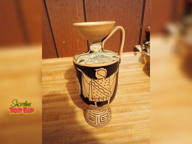 Lot 59-43351 - Vintage 1964 Italian Chianti Wine Decanter Ancient Greek Vase Style