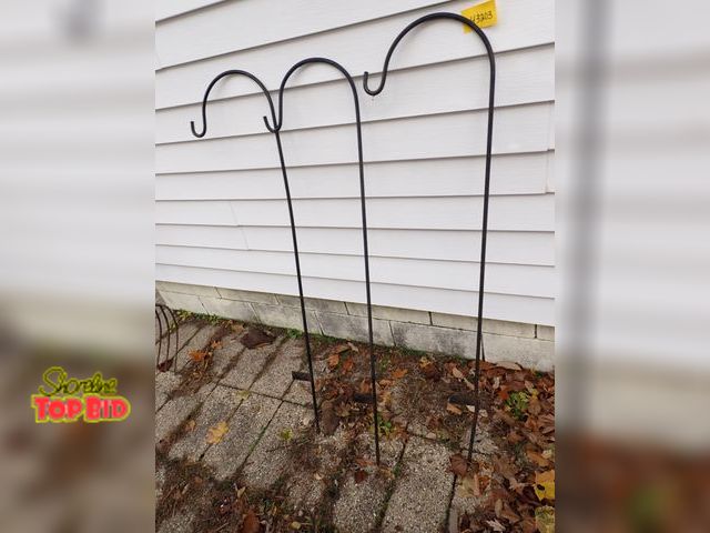 Lot 59-43203 - 3 Shepherds Hook Plant Hangers, 4'