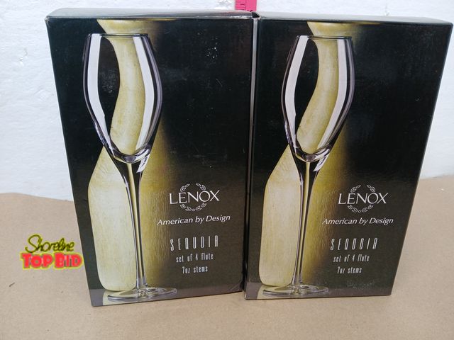 Lot 59-71010 - Lenox Sequoia Set of 2 box NOS Champagne Flutes 7 oz Glasses